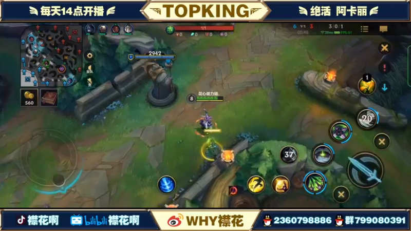 【2022-04-22 18点场】襟花啊：国一阿卡丽王者局被杀鸡