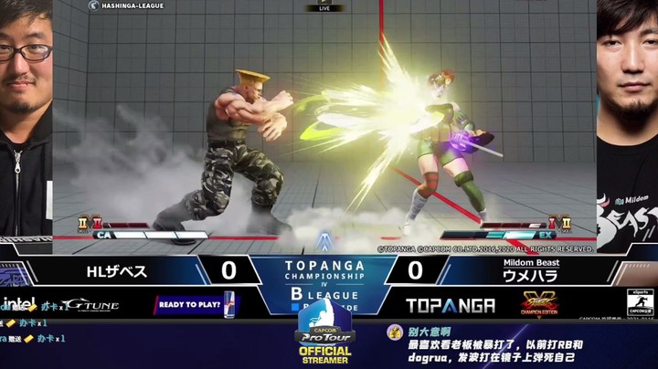 街霸5：梅原大吾的古烈对战顶尖棍妹法尔凯，TOPANGA联赛直播录制