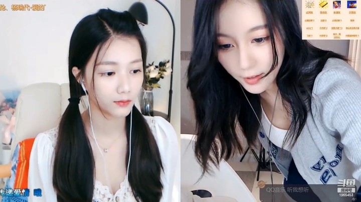美女大琳和茵茵怪连麦PK，两个人都很漂亮啊