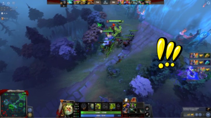 美滋滋dota2五号位屠夫躺赢时刻，三号位老虎米拉娜完全划水啊，上来还就gg，真的彩笔