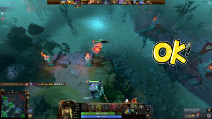 惨兮兮dota2四号位屠夫惨败，2火女莉娜被天穹守护者干爆，3末日使者也没啥存在感还逼逼没完，开局就屏蔽了，5巫妖一般，就1剑圣还行，对面小黑人马沉默术士痛苦女