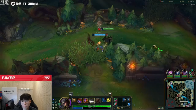 【英雄联盟】T1直播faker的精彩时刻 20220505 00点场