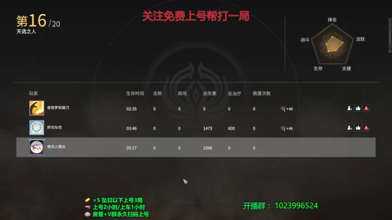 【2022-05-05 03点场】曜星宇y：-5000分修罗帮打上分