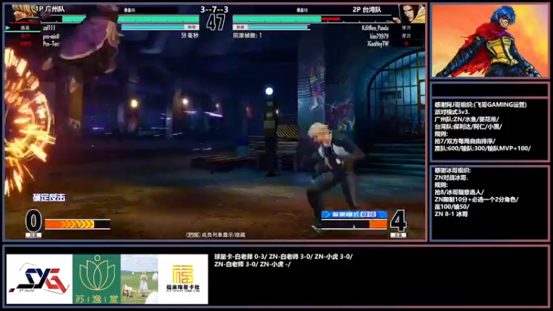 【2022-05-04 21点场】广州ZN：拳皇15，J哥组织派队模式3V3。