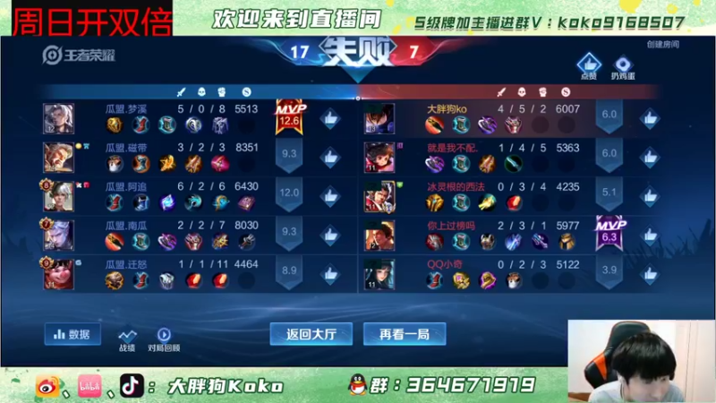 【2022-05-11 19点场】大胖狗koko：老马队 VS 瓜盟