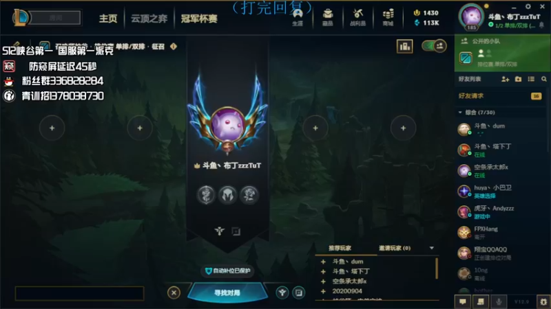 【2022-05-12 19点场】布丁zzzTuT：峡谷排位 新人主播