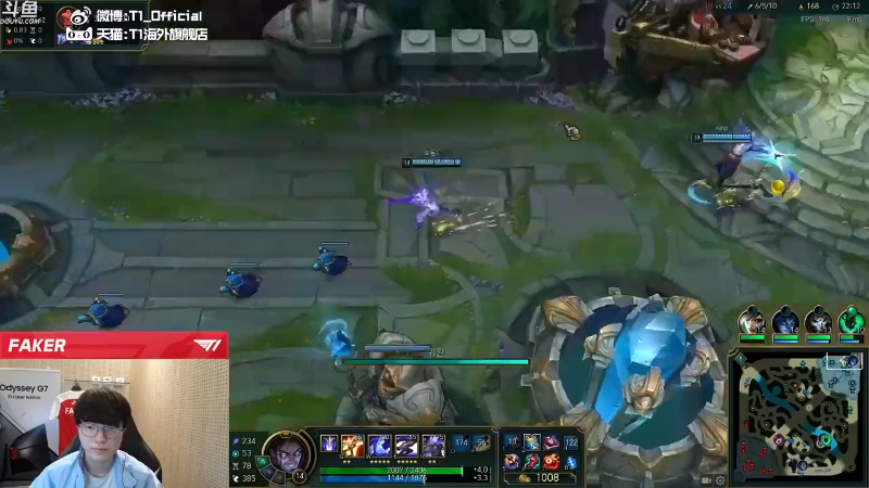 【英雄联盟】T1直播faker的精彩时刻 20220514 08点场