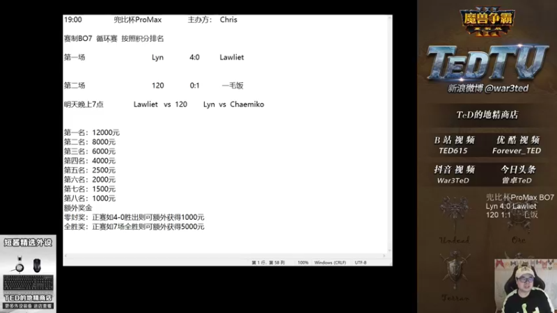 【TED出品】兜比杯 120 vs 一毛饭 下 正统狗流