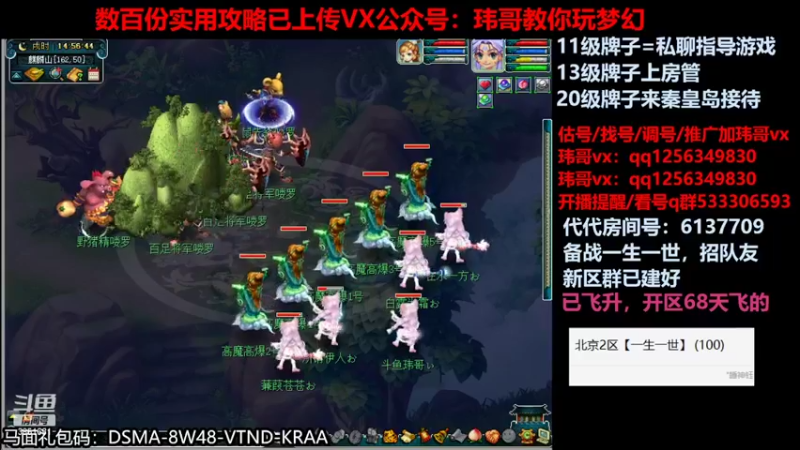 【2022-05-19 14点场】玮哥爱梦幻：北2一生一世招队友-送攻略
