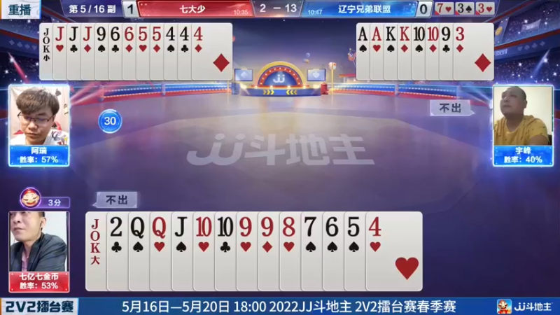 【2022-05-20 13点场】JJ斗地主官方：JJ斗地主2V2擂台赛春季赛