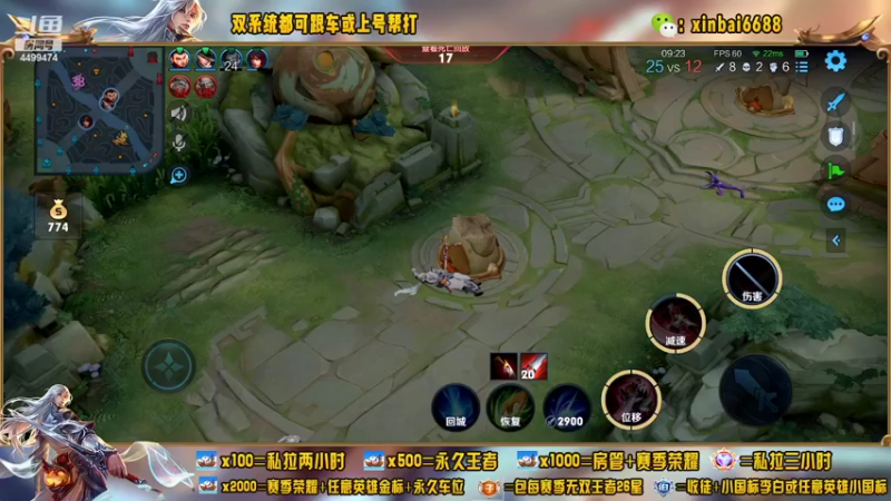 【2022-05-22 20点场】电竞信白丶：国服李白带粉包赢 有车位