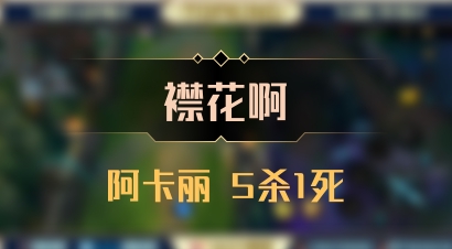 【襟花啊】阿卡丽 5杀1死