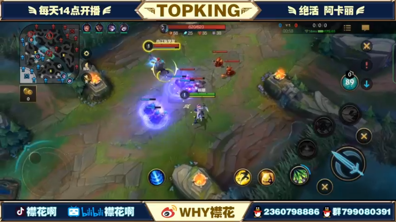【2022-05-22 16点场】襟花啊：冲国一阿卡丽 王者局屠杀