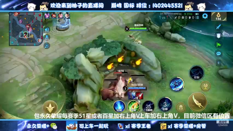 【2022-05-25 00点场】毕竟是柚子：微信95胜率带粉上荣耀