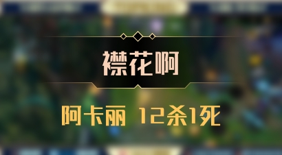 【襟花啊】阿卡丽 12杀1死