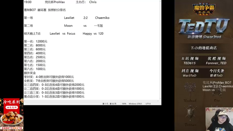 【TED出品】兜比杯 Lawliet vs Chaemiko 下 需要呼吸器的比赛