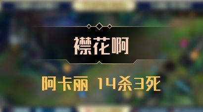 【襟花啊】阿卡丽 14杀3死