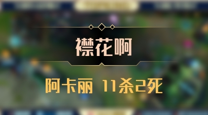 【襟花啊】阿卡丽 11杀2死