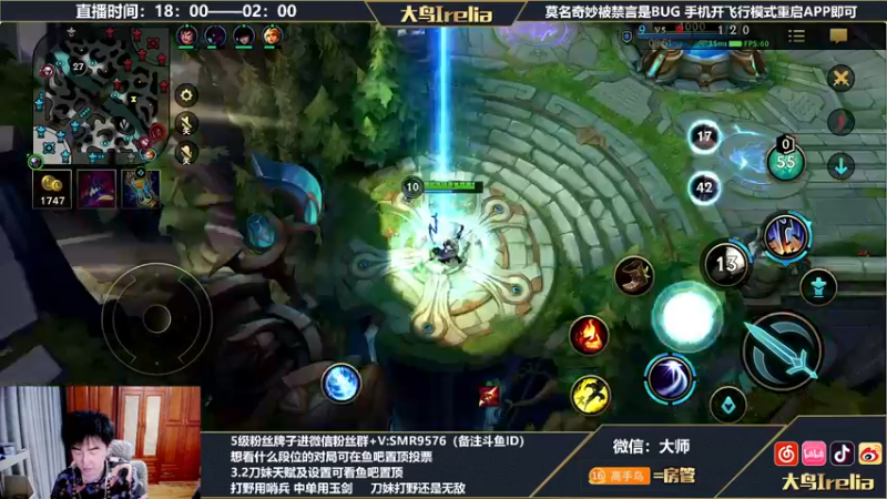 【2022-05-28 20点场】大鸟Irelia：高手：打遍中路无敌手
