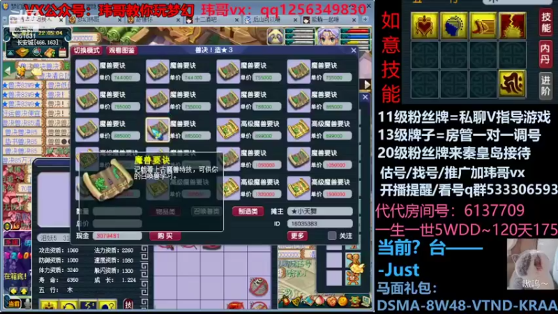【2022-05-29 22点场】玮哥爱梦幻：北2一生一世120天175-送攻略