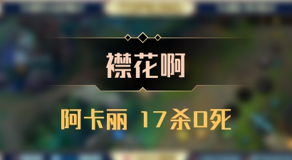 【襟花啊】阿卡丽 17杀0死