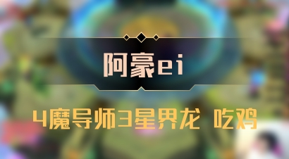 【阿豪ei】4魔导师3星界龙 吃鸡