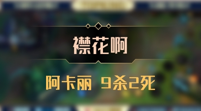 【襟花啊】阿卡丽 9杀2死