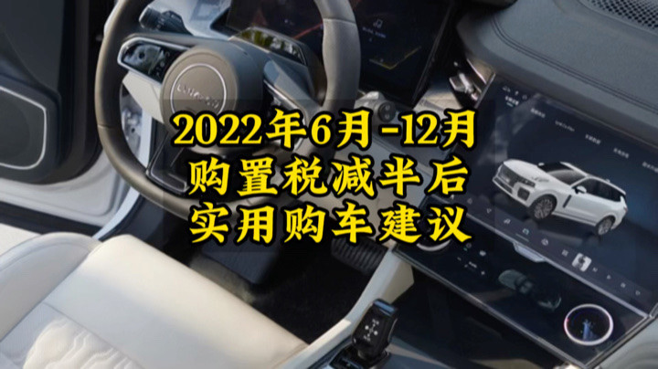 22年6-12月购置税减半后实用购车建议