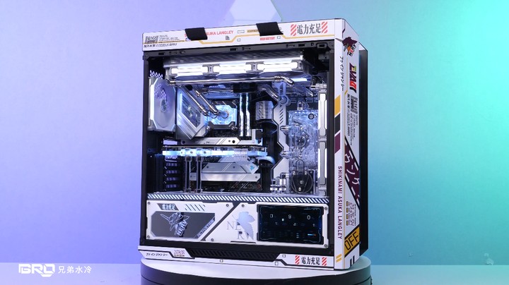 【BRO水冷私人定制】全新定制华硕 太阳神 白紫主题配色 EVA 分体式水冷展示