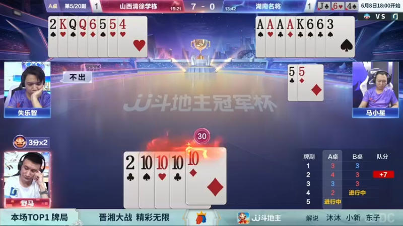 【2022-06-07 23点场】JJ斗地主官方：8日18点，广东深圳N5VS山西清徐学栋
