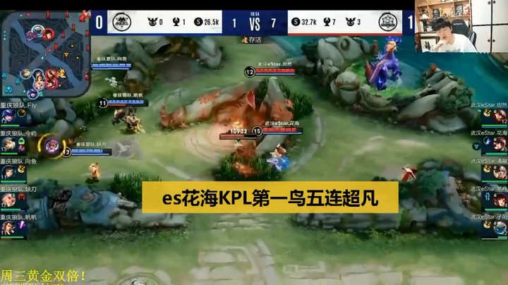 【KPL夏季赛】ESvs狼队花海无敌五连决胜，拖米KPL第一鸟