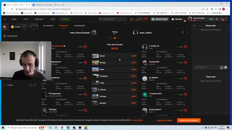 【2022-06-10 20点场】毛子Reckless：Faceit 欧洲