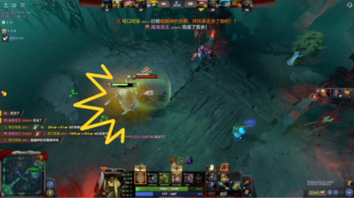 美滋滋dota2五号位屠夫躺赢时刻，开局就连鈎大马和沙王，给熊战士养的美滋滋