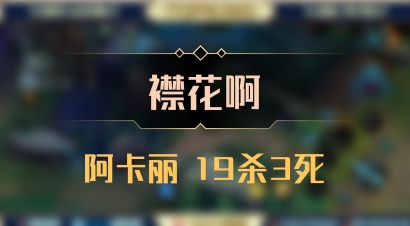 【襟花啊】阿卡丽 19杀3死