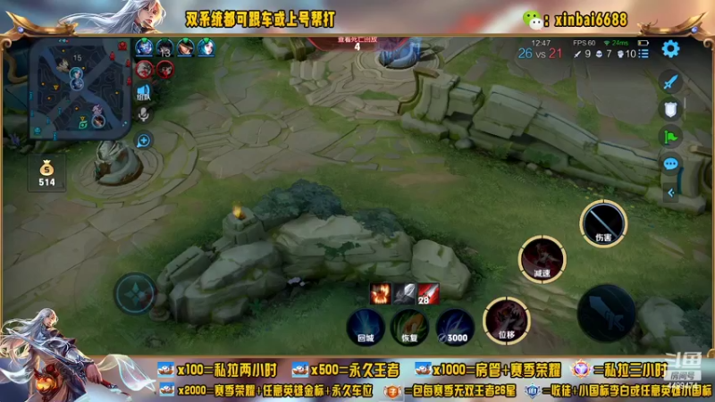 【2022-06-14 23点场】电竞信白丶：国服李白带粉 有车位