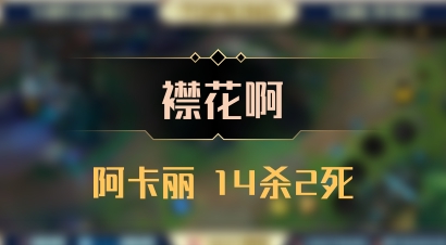 【襟花啊】阿卡丽 14杀2死