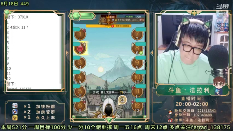【2022-06-19 00点场】法拉利的直播间：斗鱼NO.1最强心理学技术主播大师赛冲榜