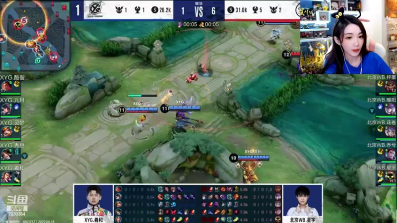 【2022-06-18 21点场】解说小鹿呀：比赛：XYG vs WB