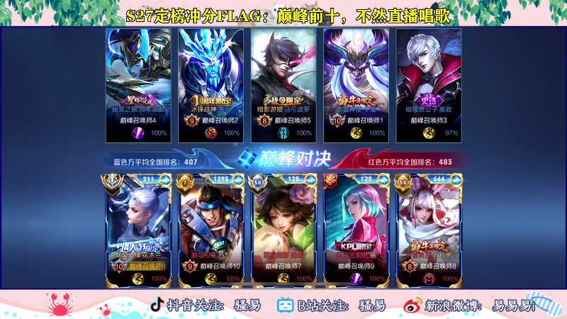 【王者荣耀】骚易丶的精彩时刻 20220620 23点场
