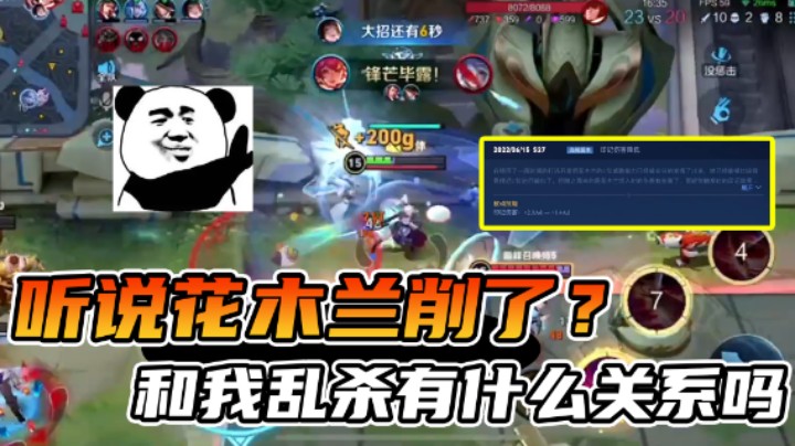 花木兰削了管我骚易什么事？巅峰赛还不是暴打对面？