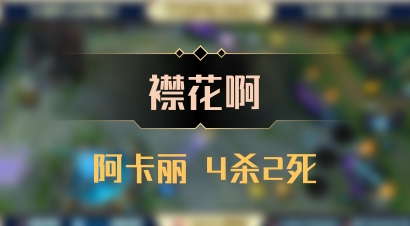 【襟花啊】阿卡丽 4杀2死
