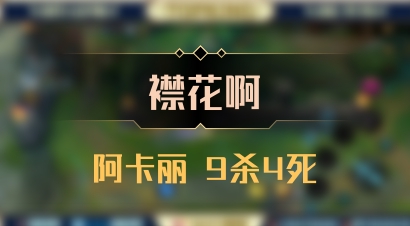 【襟花啊】阿卡丽 9杀4死
