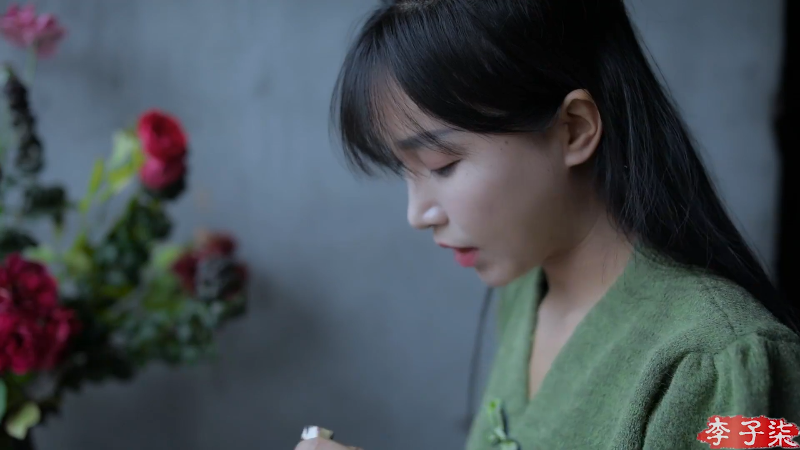 我在斗鱼看李子柒liziqi直播美食