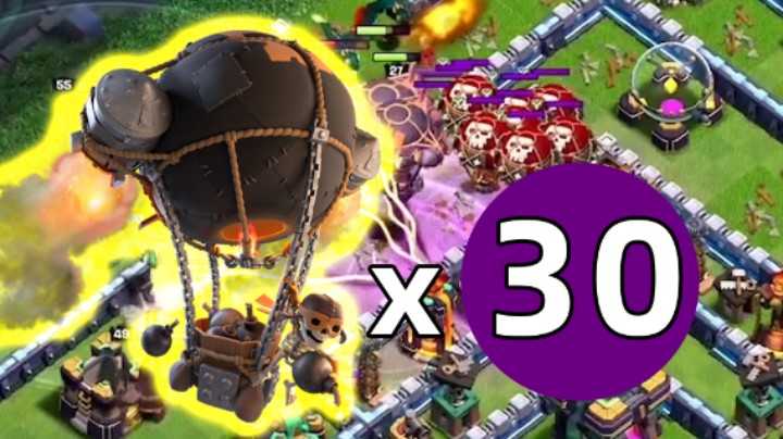 部落冲突：30个火箭气球兵冲杯是什么体验？