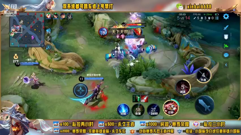 【2022-06-25 22点场】电竞信白丶：国服李白带粉 有车位