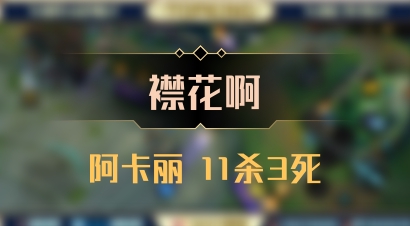【襟花啊】阿卡丽 11杀3死
