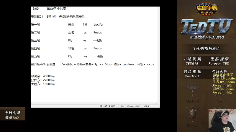 【魔兽争霸】War3TeD的精彩时刻 20220627 22点场