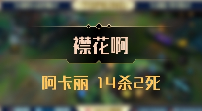 【襟花啊】阿卡丽 14杀2死