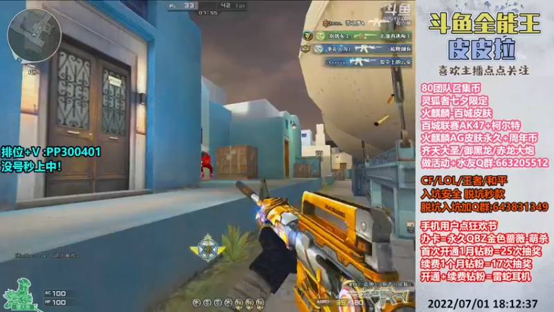 【2022-07-01 18点场】皮皮拉3004O1：皮皮拉:AG皮肤,百城皮肤,七夕灵狐者