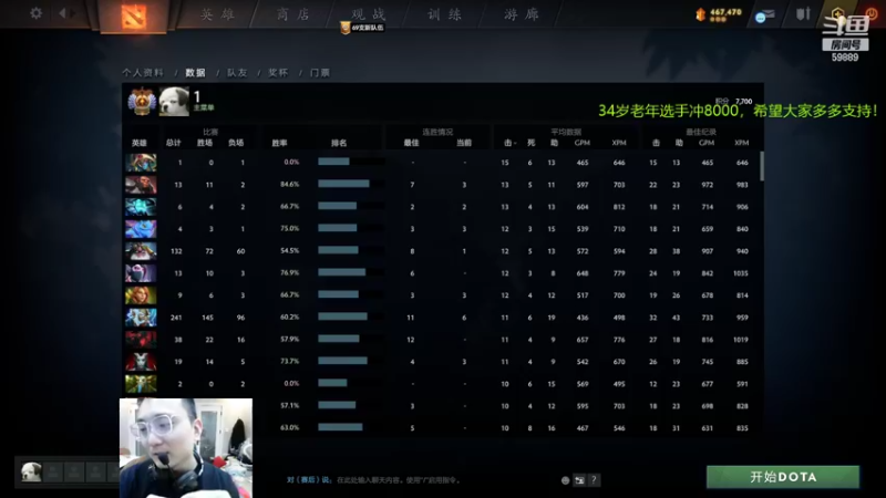 【2022-07-01 00点场】亚瑟归来丶：34岁 冲8000！
